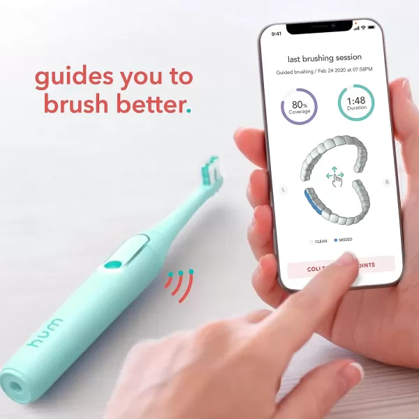 imagehum by Colgate Electric Toothbrush for Adults Rechargeable Smart Sonic Toothbrush PurpleGreen