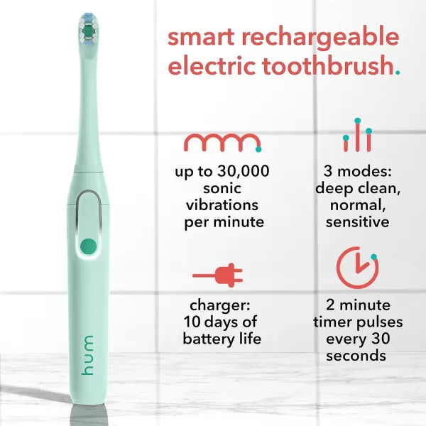 imagehum by Colgate Electric Toothbrush for Adults Rechargeable Smart Sonic Toothbrush PurpleGreen