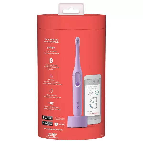 imagehum by Colgate Electric Toothbrush for Adults Rechargeable Smart Sonic Toothbrush PurplePurple
