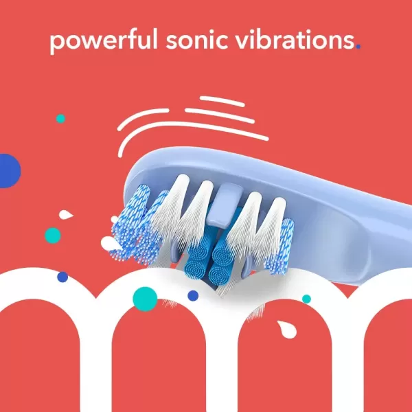 imagehum by Colgate Smart Battery Toothbrush Kit Sonic Toothbrush Handle with 2 Refill Heads and Travel Case Blue Amazon exclusive