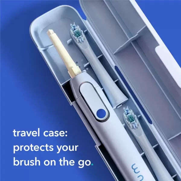 imagehum by Colgate Smart Battery Toothbrush Kit Sonic Toothbrush Handle with 2 Refill Heads and Travel Case Blue Amazon exclusive