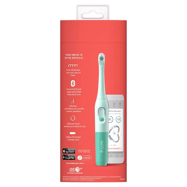 imagehum by Colgate Smart Battery Toothbrush Kit Sonic Toothbrush Handle with 2 Refill Heads and Travel Case Teal Amazon exclusive