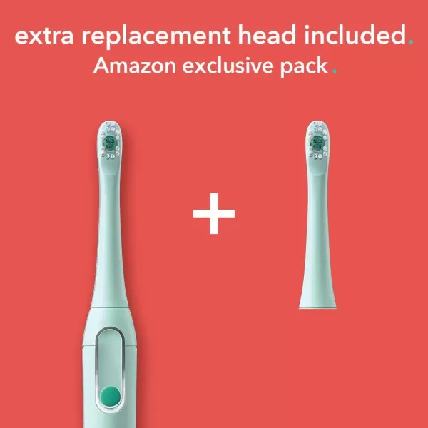 imagehum by Colgate Smart Battery Toothbrush Kit Sonic Toothbrush Handle with 2 Refill Heads and Travel Case Teal Amazon exclusive
