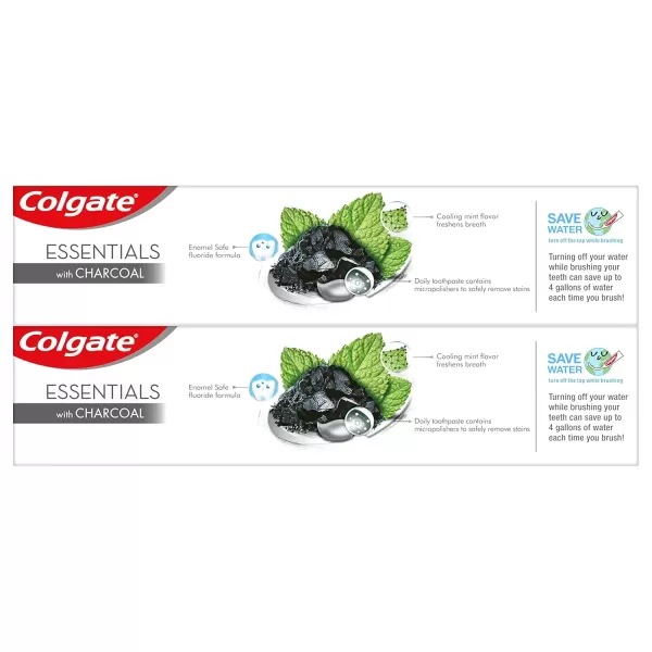 imageColgate Charcoal Teeth Whitening Toothpaste Natural Mint Flavor Vegan 46 Ounce 2 Pack