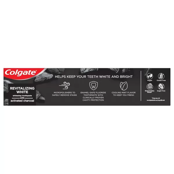 imageColgate Charcoal Teeth Whitening Toothpaste Natural Mint Flavor Vegan 46 Ounce 3 Pack46 Ounce Pack of 3