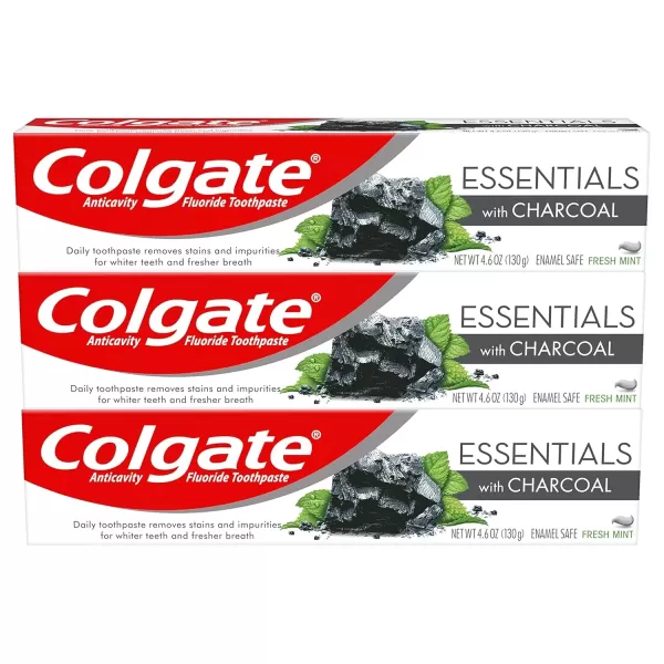 imageColgate Charcoal Teeth Whitening Toothpaste Natural Mint Flavor Vegan 46 Ounce 3 Pack46 Ounce Pack of 3