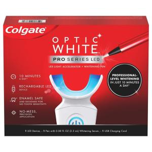 imageColgate Optic White Pro Series Whitening Kit Teeth Whitening Pen and LED Tray ProfessionalLevel Whitening Set RechargeableRegular Tray