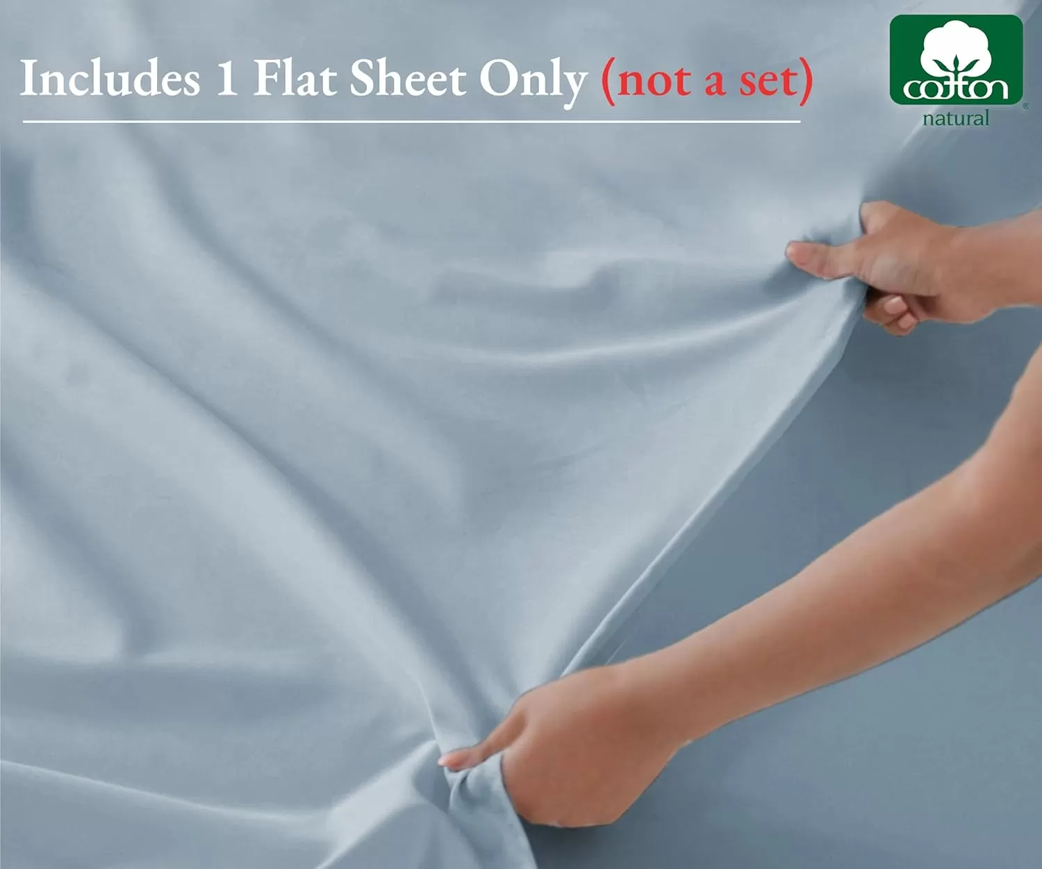image100 Pure Cotton Flat Sheet  600 Thread Count Soft and Crisp Breathable Hotel Luxury Top Sheet Only Cooling Sheets Ultra Premium Sateen Weave Twin Bed Sheets 1 Piece Flat Sheet Bright White05  Blue