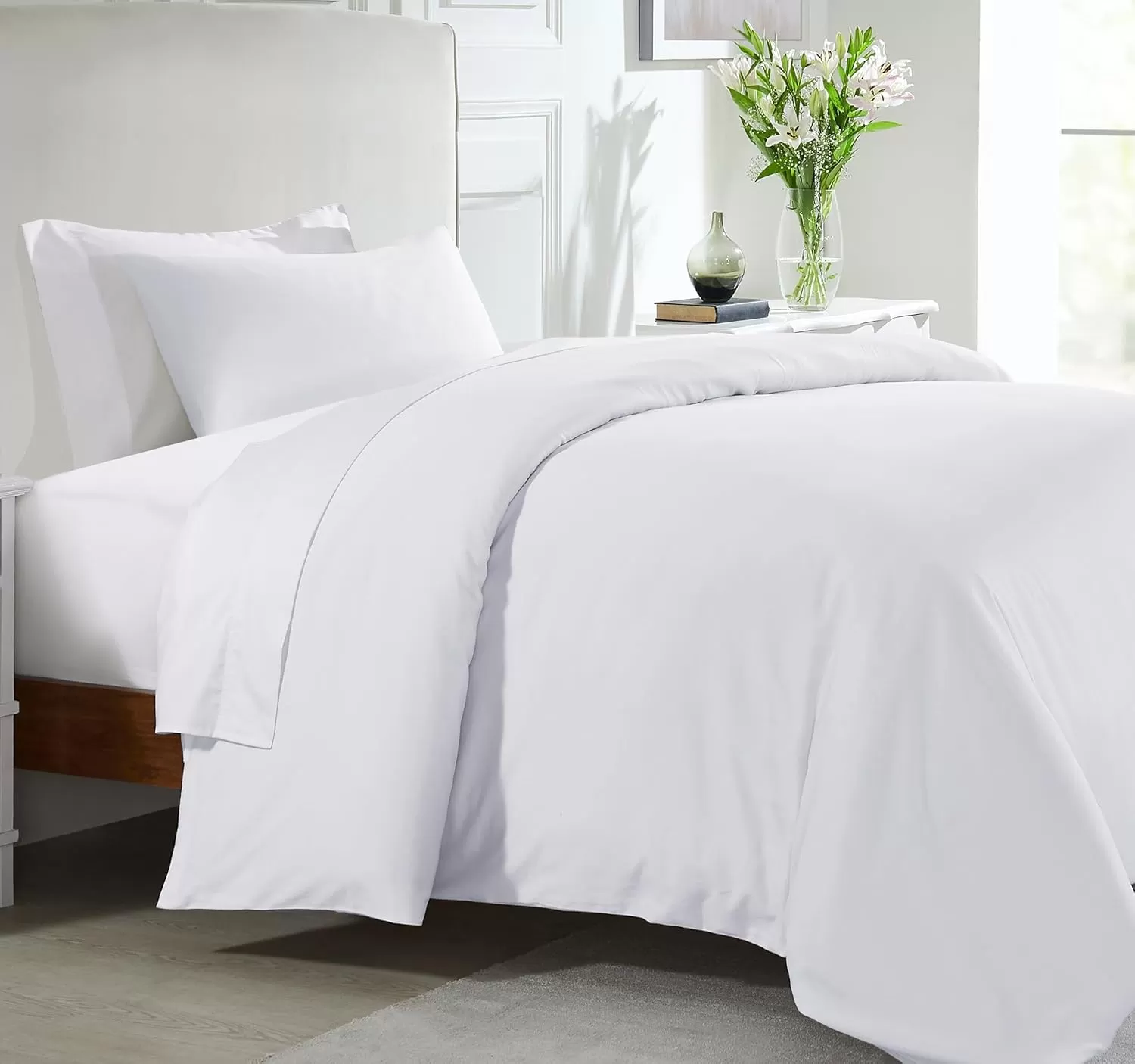 imageCalifornia Design Den Bulk Pack of 8 King Size Duvet Covers Only  400 Thread Count 100 Cotton Sateen Case Includes 8 Duvet Covers White01 White