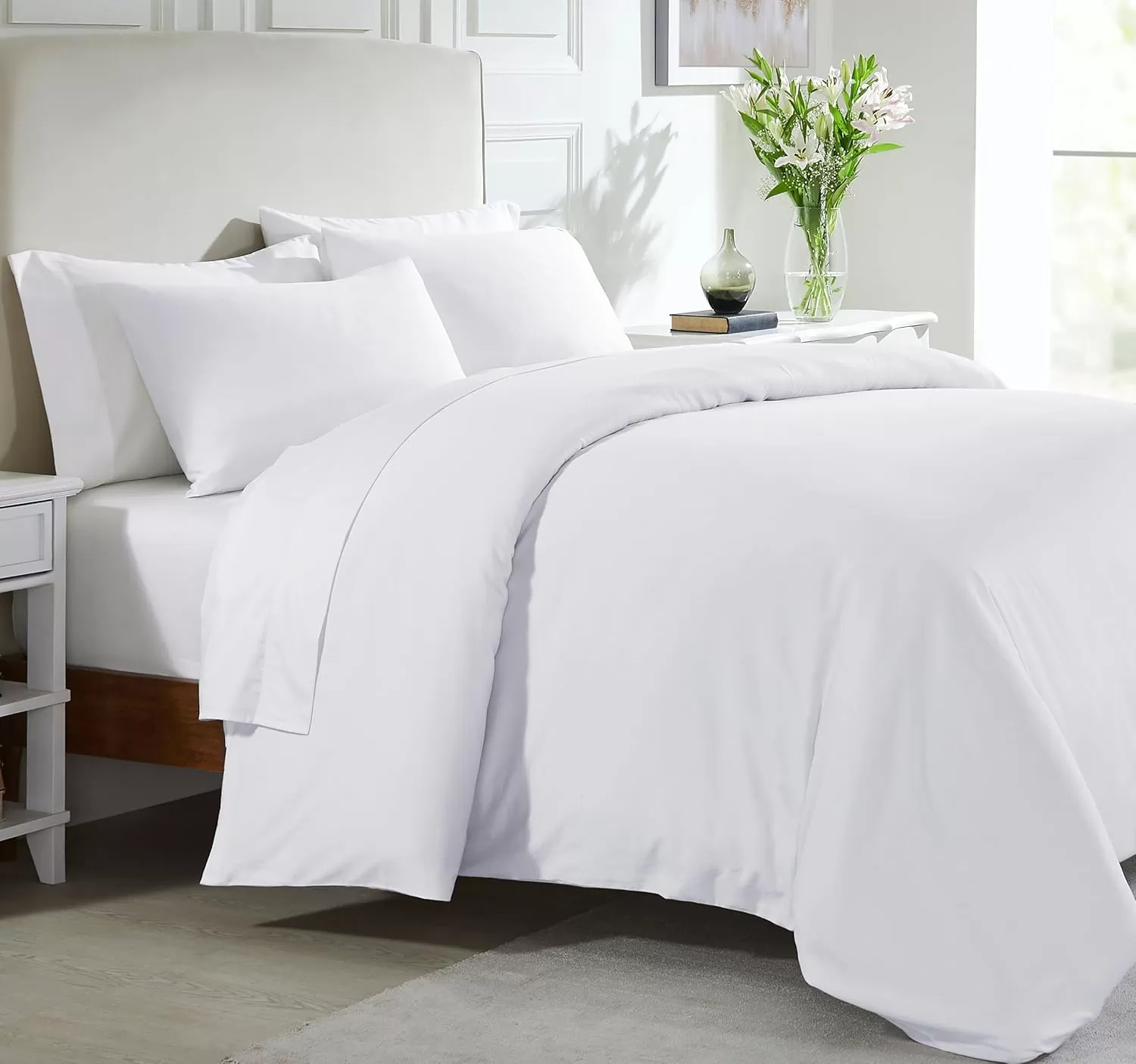 imageCalifornia Design Den Bulk Pack of 8 King Size Duvet Covers Only  400 Thread Count 100 Cotton Sateen Case Includes 8 Duvet Covers White01 White
