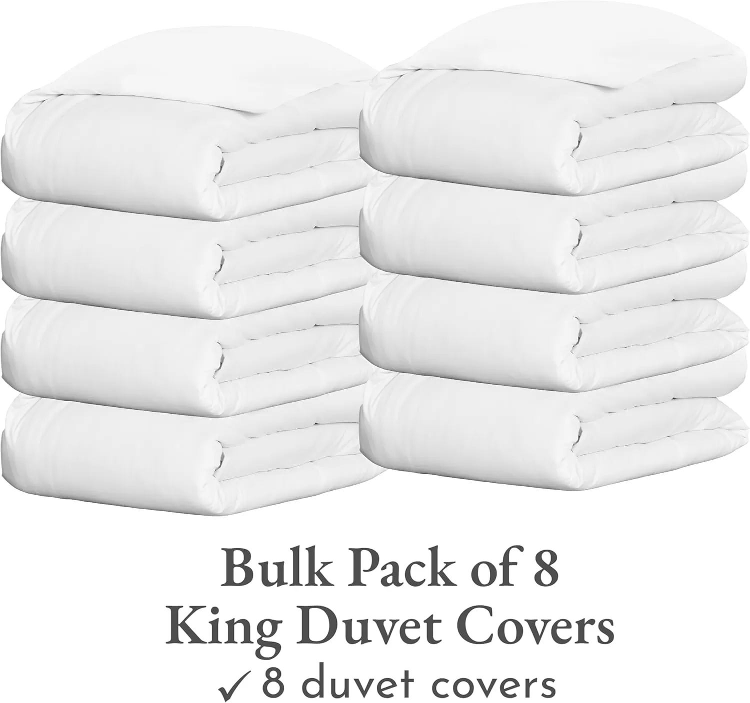 imageCalifornia Design Den Bulk Pack of 8 King Size Duvet Covers Only  400 Thread Count 100 Cotton Sateen Case Includes 8 Duvet Covers White01 White
