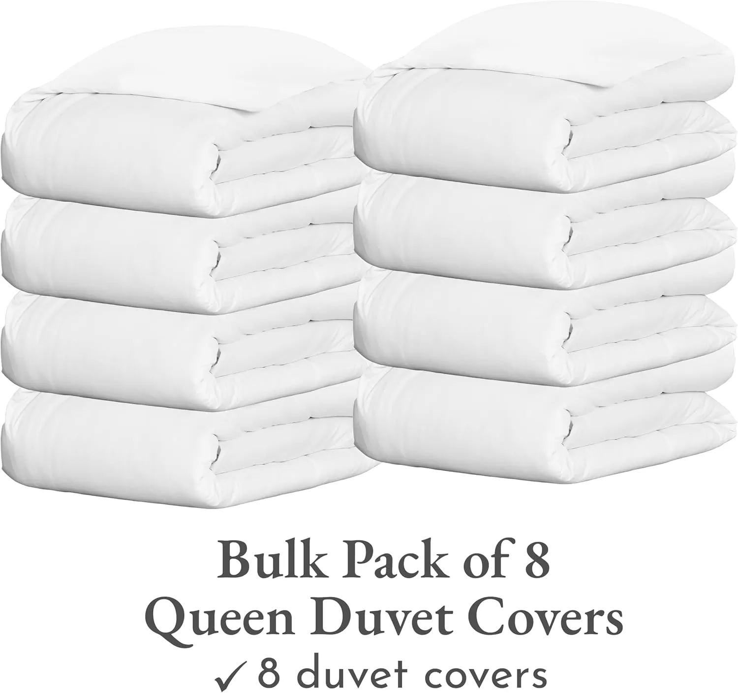 imageCalifornia Design Den Bulk Pack of 8 King Size Duvet Covers Only  400 Thread Count 100 Cotton Sateen Case Includes 8 Duvet Covers White01 White