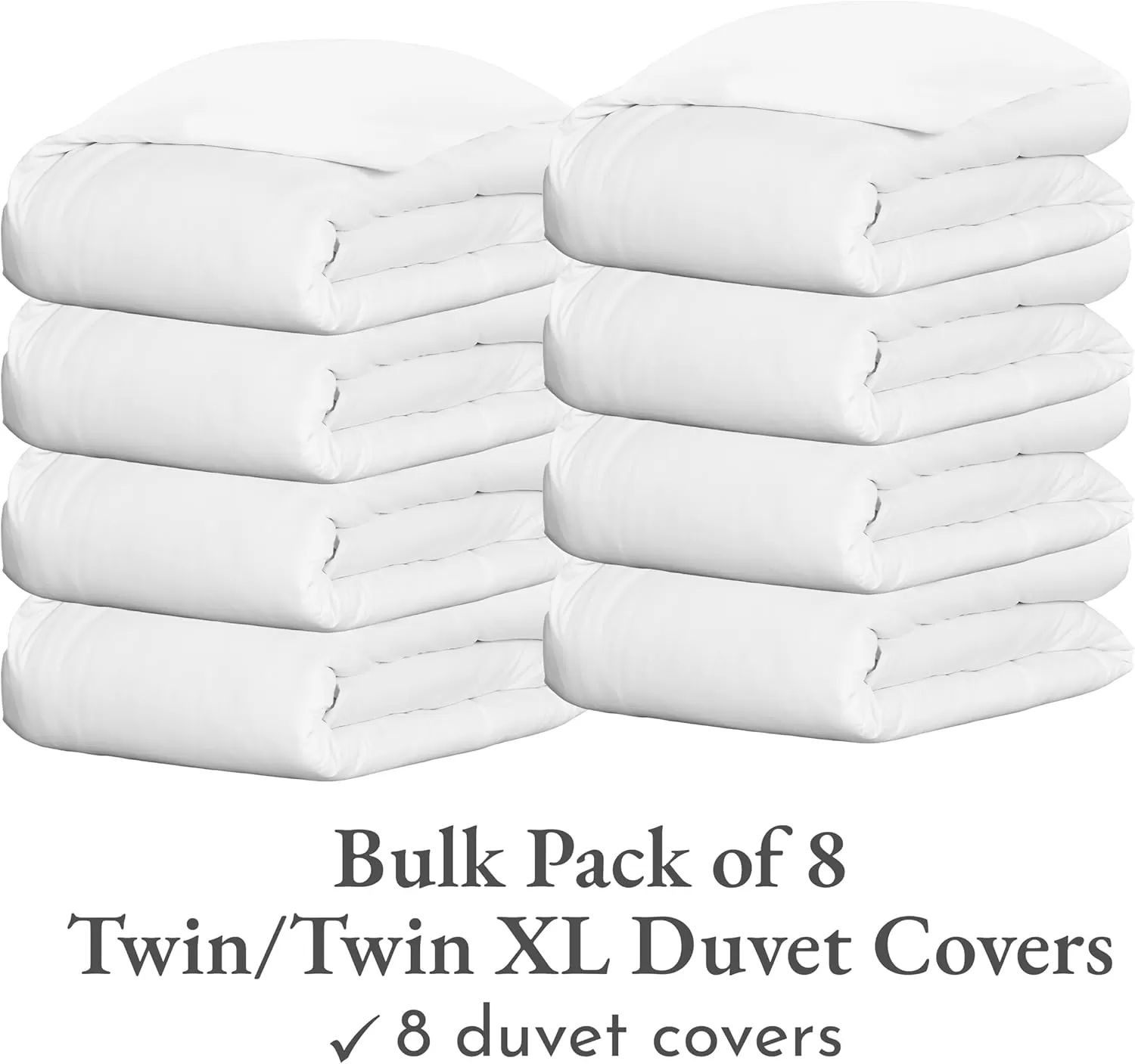 imageCalifornia Design Den Bulk Pack of 8 King Size Duvet Covers Only  400 Thread Count 100 Cotton Sateen Case Includes 8 Duvet Covers White01 White