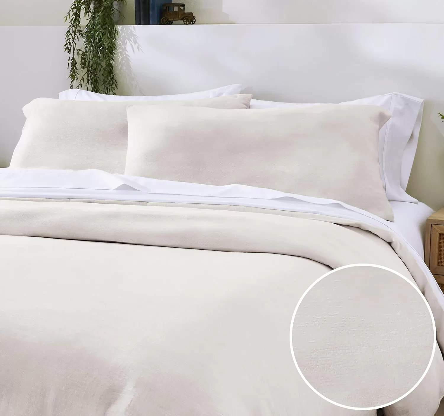 imageCalifornia Design Den Bulk Pack of 8 Queen Duvet Cover Sets  400 Thread Count 100 Cotton Sateen Case Includes 8 Duvet Covers and 16 Pillow Shams White17 Linen  Natural