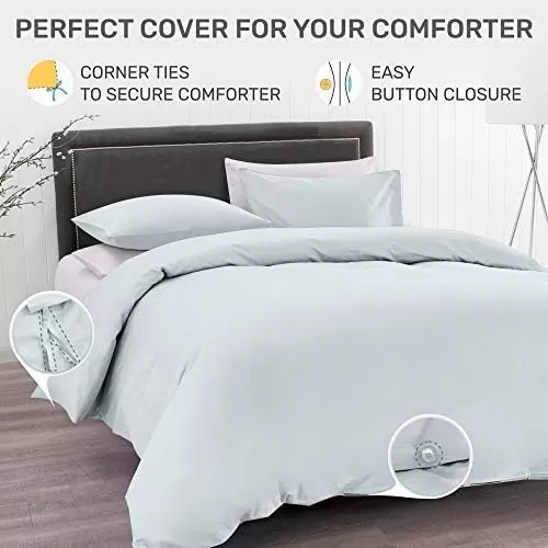 imageCalifornia Design Den Bulk Pack of 8 Queen Duvet Cover Sets  400 Thread Count 100 Cotton Sateen Case Includes 8 Duvet Covers and 16 Pillow Shams White03 Light Grey
