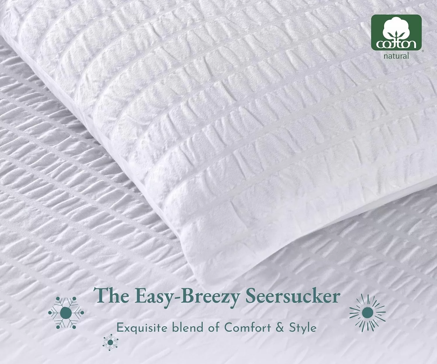 imageCalifornia Design Den Bulk Pack of 8 Queen Duvet Cover Sets  400 Thread Count 100 Cotton Sateen Case Includes 8 Duvet Covers and 16 Pillow Shams White14 Seersucker  White