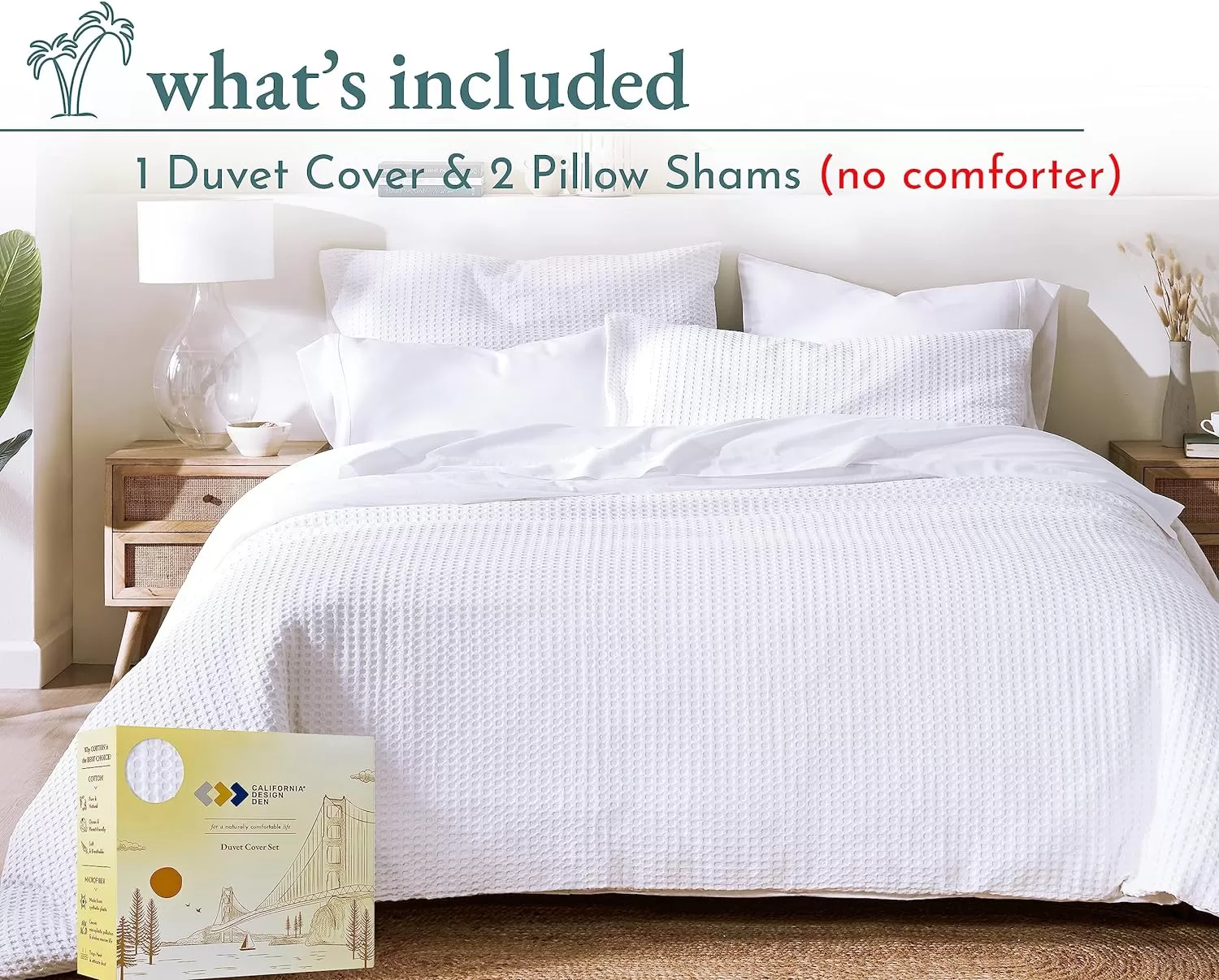 imageCalifornia Design Den Bulk Pack of 8 Queen Duvet Cover Sets  400 Thread Count 100 Cotton Sateen Case Includes 8 Duvet Covers and 16 Pillow Shams White06 White Waffle