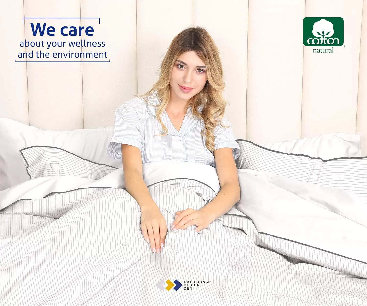 imageCalifornia Design Den Bulk Pack of 8 Queen Duvet Cover Sets  400 Thread Count 100 Cotton Sateen Case Includes 8 Duvet Covers and 16 Pillow Shams White12 Pinstripe