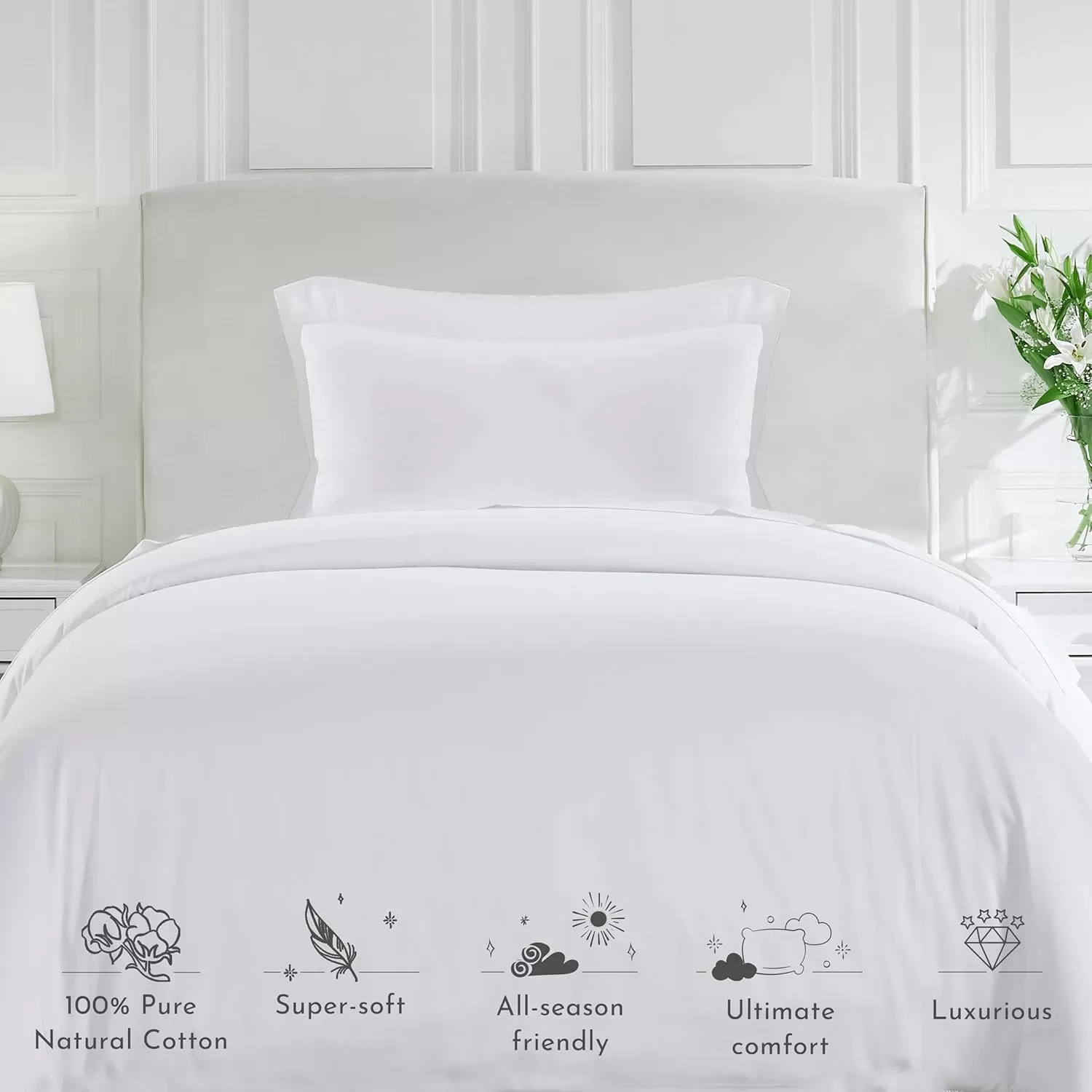 imageCalifornia Design Den Bulk Pack of 8 Queen Duvet Cover Sets  400 Thread Count 100 Cotton Sateen Case Includes 8 Duvet Covers and 16 Pillow Shams White01 White