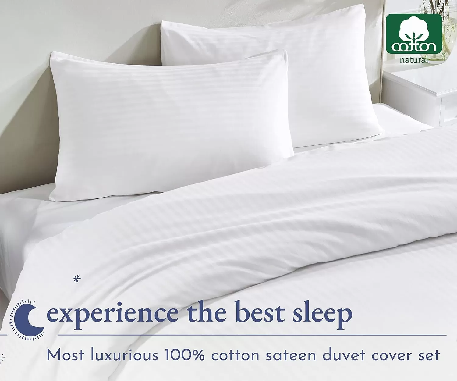 imageCalifornia Design Den Bulk Pack of 8 Queen Duvet Cover Sets  400 Thread Count 100 Cotton Sateen Case Includes 8 Duvet Covers and 16 Pillow Shams White08 Striped White