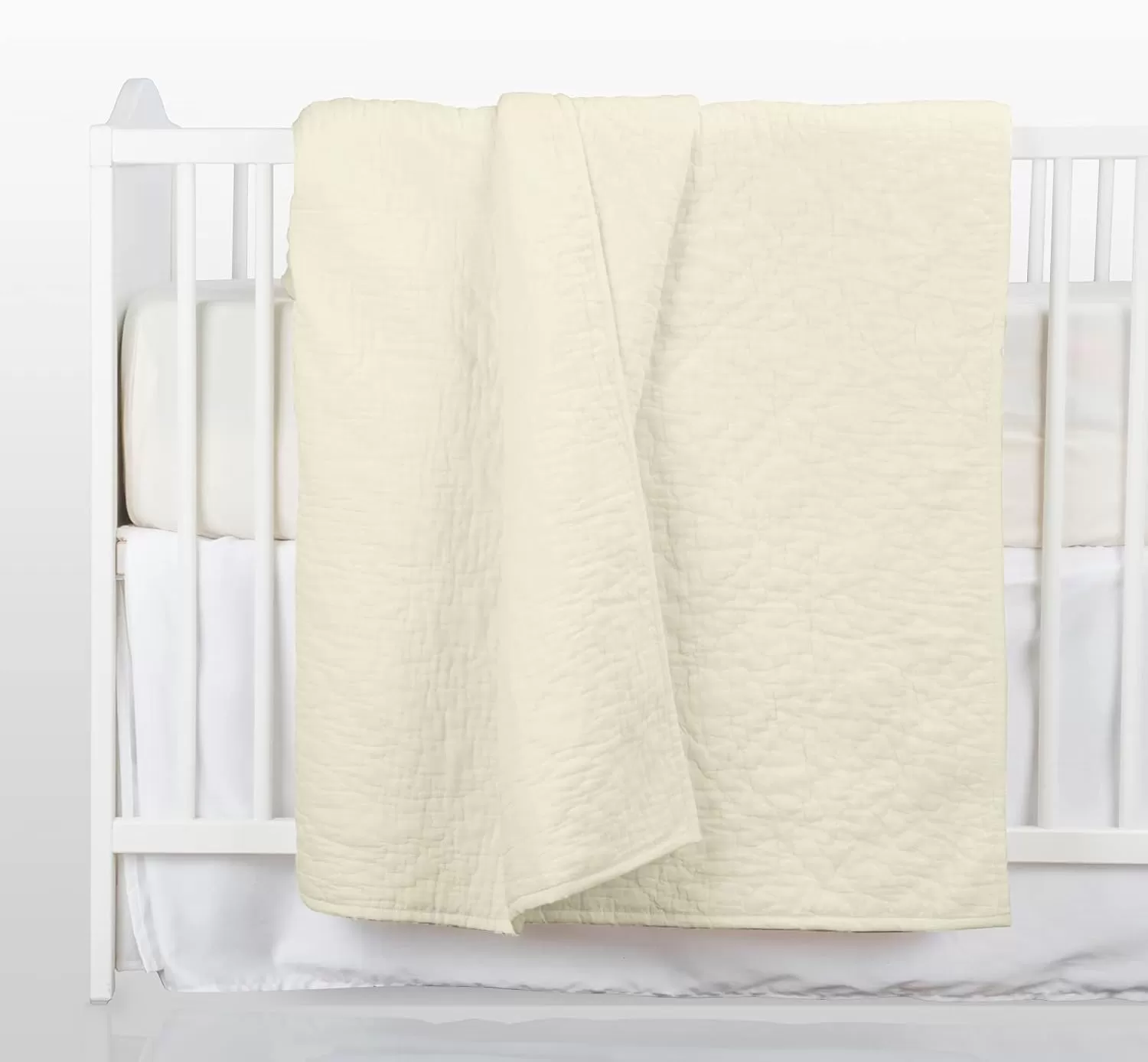 imageCalifornia Design Den HandQuilted Quilt Twin Size 100 Cotton Fabric 2 Piece Ivory Quilt Twin Set All Season Lightweight PreSoftened Diamond Pattern Creamy IvoryIvory