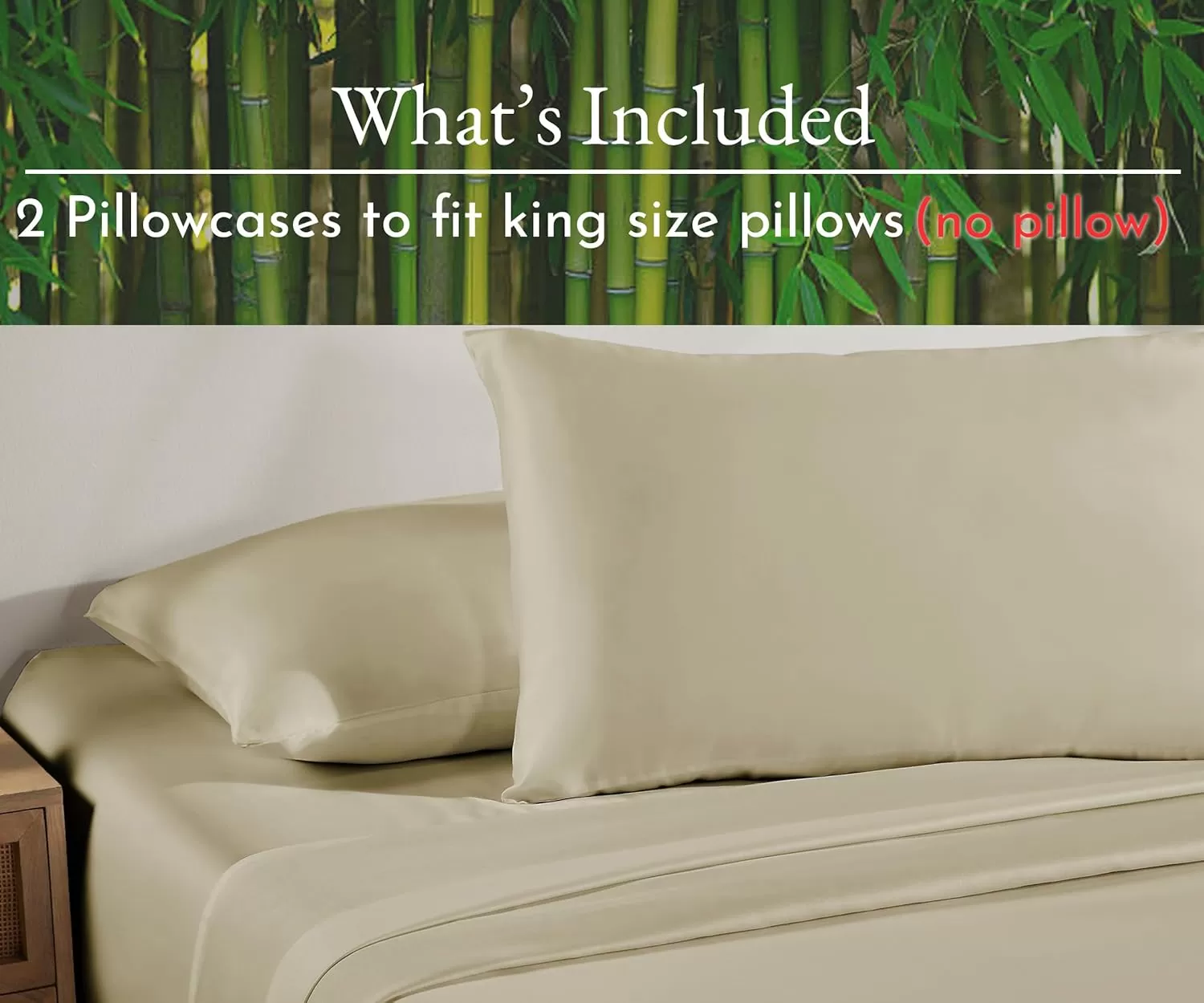 imageCalifornia Design Den Rayon from Bamboo Pillowcases Standard Size Set of 2 for Smooth Hair ampamp Skin Fits Standard ampamp Queen Pillows Navy BlueBeige