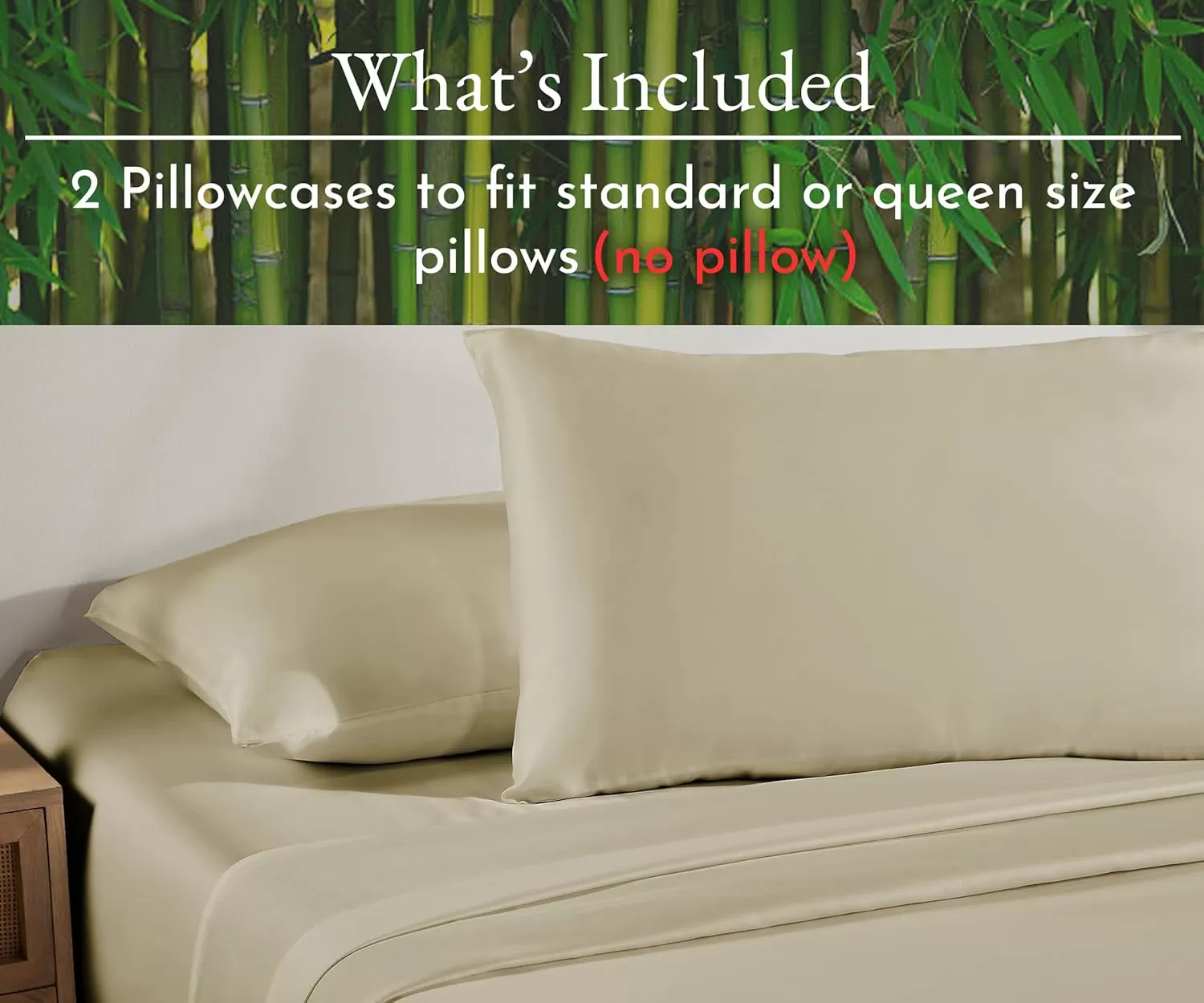 imageCalifornia Design Den Rayon from Bamboo Pillowcases Standard Size Set of 2 for Smooth Hair ampamp Skin Fits Standard ampamp Queen Pillows Navy BlueBeige