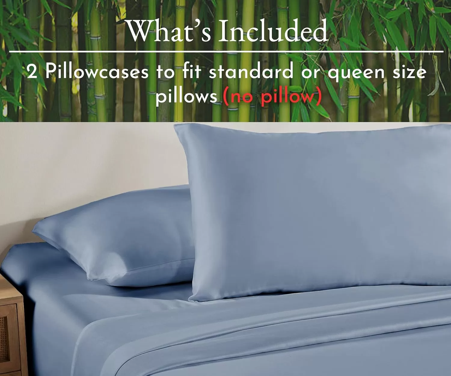 imageCalifornia Design Den Rayon from Bamboo Pillowcases Standard Size Set of 2 for Smooth Hair ampamp Skin Fits Standard ampamp Queen Pillows Navy BlueBlue Hydrangea