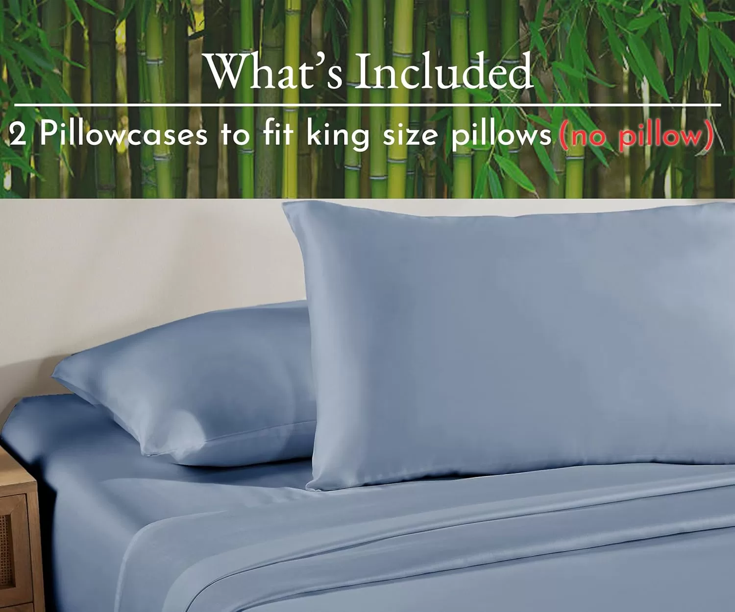 imageCalifornia Design Den Rayon from Bamboo Pillowcases Standard Size Set of 2 for Smooth Hair ampamp Skin Fits Standard ampamp Queen Pillows Navy BlueBlue Hydrangea