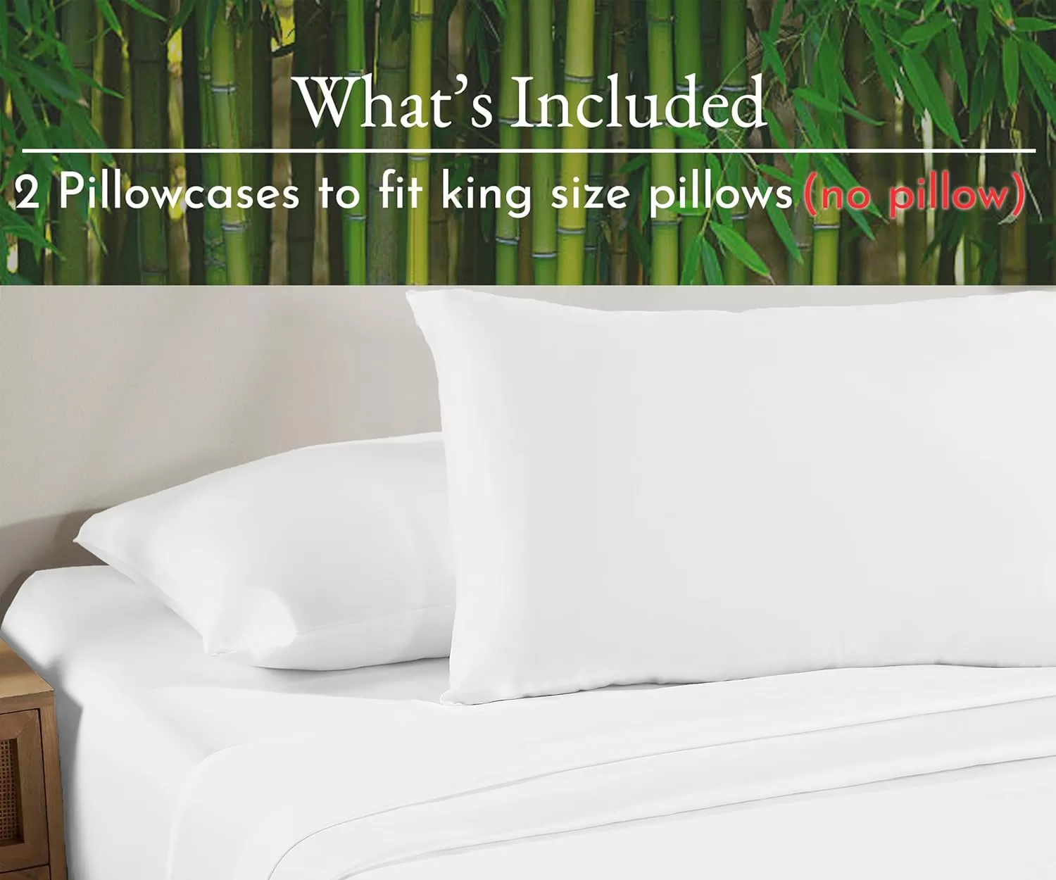 imageCalifornia Design Den Rayon from Bamboo Pillowcases Standard Size Set of 2 for Smooth Hair ampamp Skin Fits Standard ampamp Queen Pillows Navy BlueBright White