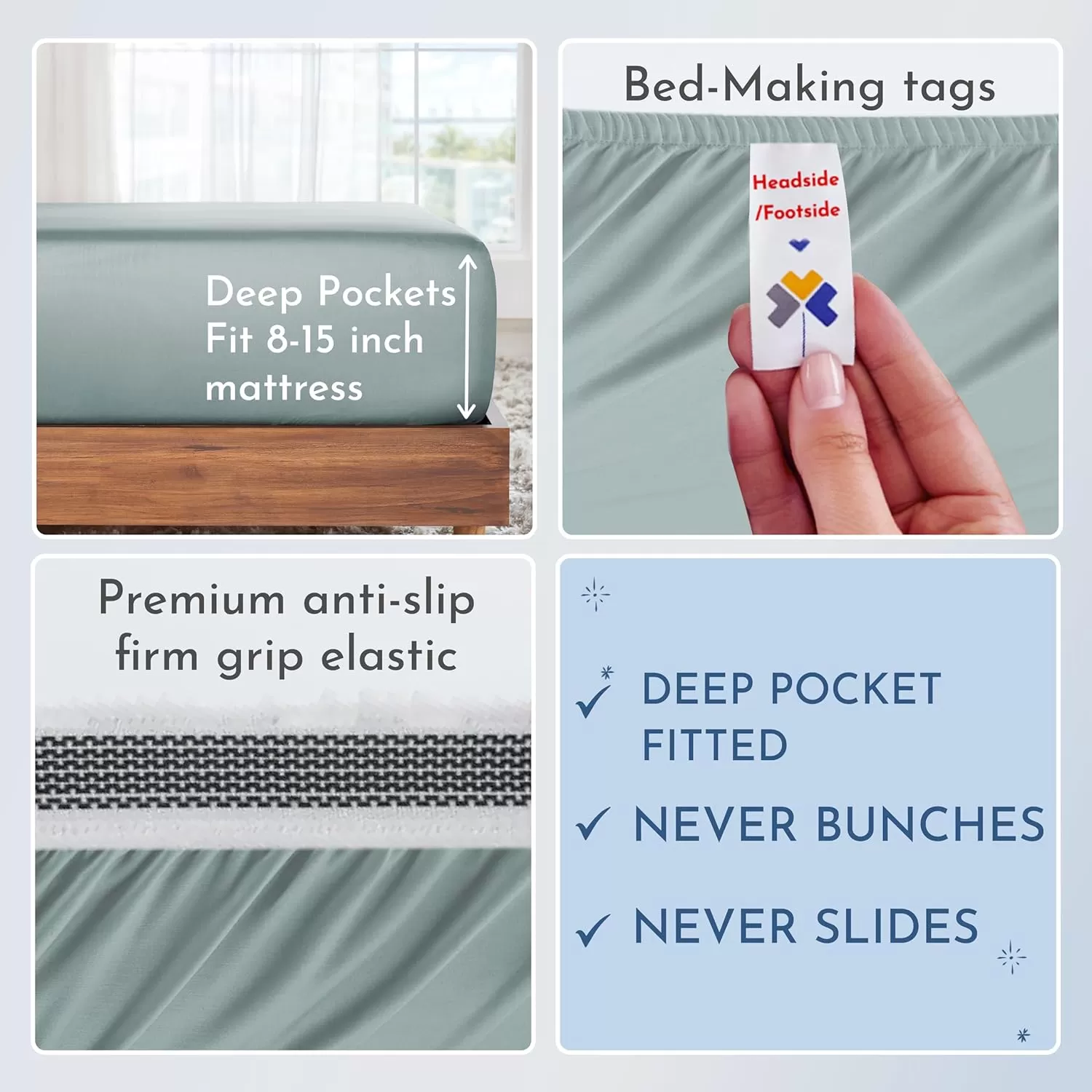 imageCalifornia Design Den Split King Sheets Sets for Adjustable Bed  Buttery Soft 800 Thread Count 100 Cotton Set  Beats Fake Egyptian Claims Bedding Set with Durable Twin XL Fitted Sheets WhiteSoft Teal