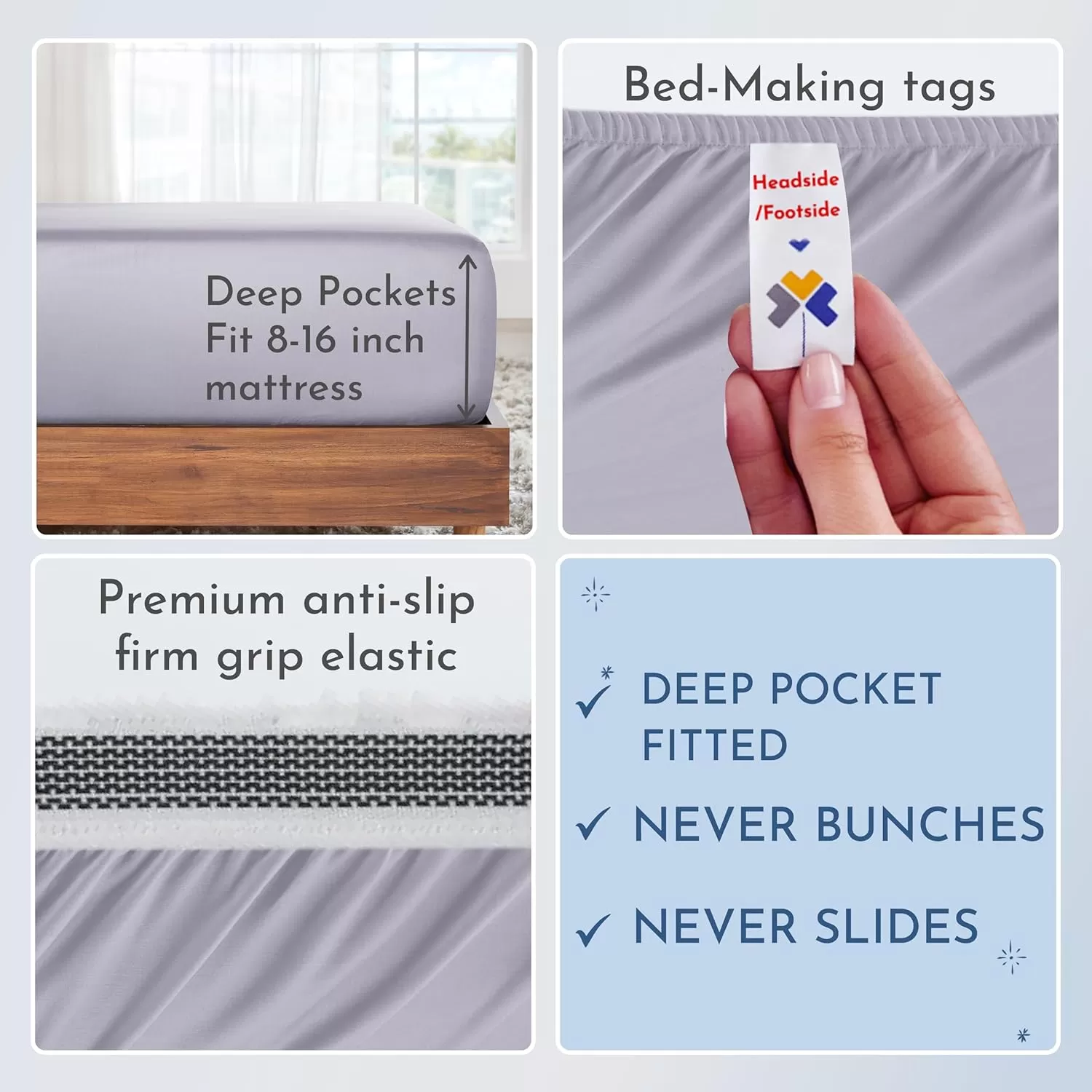imageCalifornia Design Den Split King Sheets Sets for Adjustable Bed  Buttery Soft 800 Thread Count 100 Cotton Set  Beats Fake Egyptian Claims Bedding Set with Durable Twin XL Fitted Sheets WhiteLavender