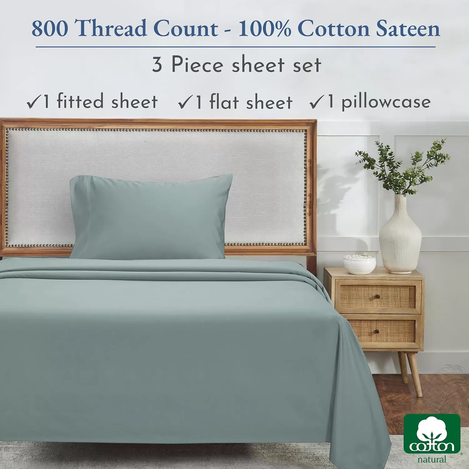 imageCalifornia Design Den Split King Sheets Sets for Adjustable Bed  Buttery Soft 800 Thread Count 100 Cotton Set  Beats Fake Egyptian Claims Bedding Set with Durable Twin XL Fitted Sheets WhiteSoft Teal