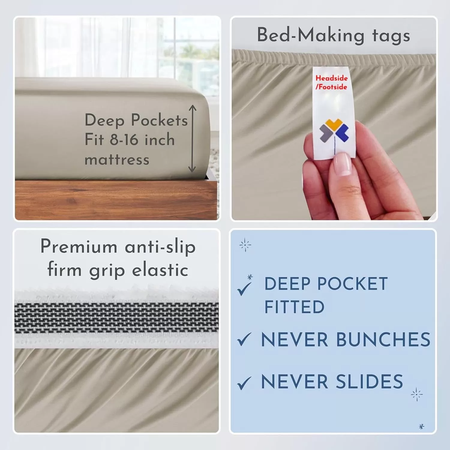 imageCalifornia Design Den Split King Sheets Sets for Adjustable Bed  Buttery Soft 800 Thread Count 100 Cotton Set  Beats Fake Egyptian Claims Bedding Set with Durable Twin XL Fitted Sheets WhiteBeige