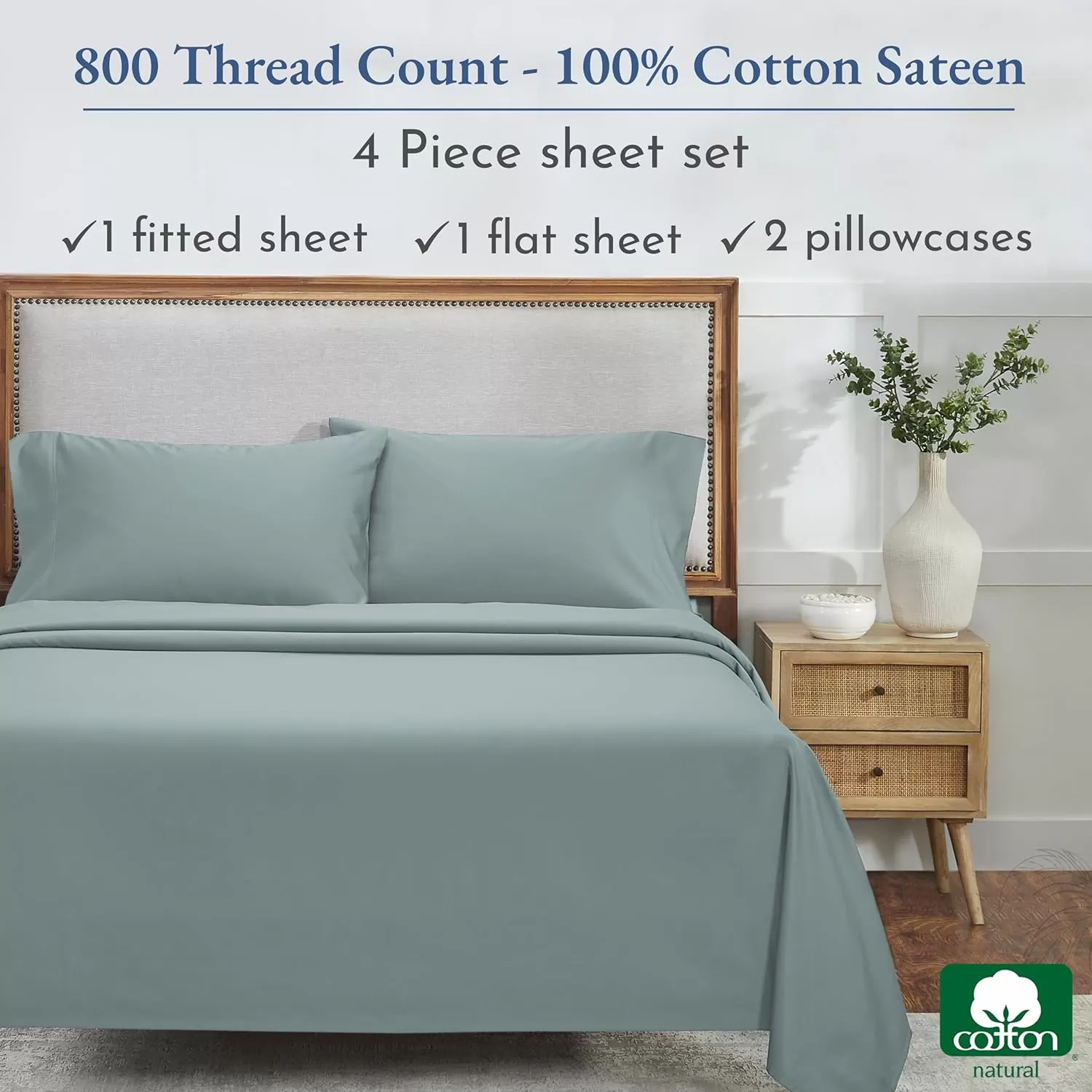 imageCalifornia Design Den Split King Sheets Sets for Adjustable Bed  Buttery Soft 800 Thread Count 100 Cotton Set  Beats Fake Egyptian Claims Bedding Set with Durable Twin XL Fitted Sheets WhiteSoft Teal