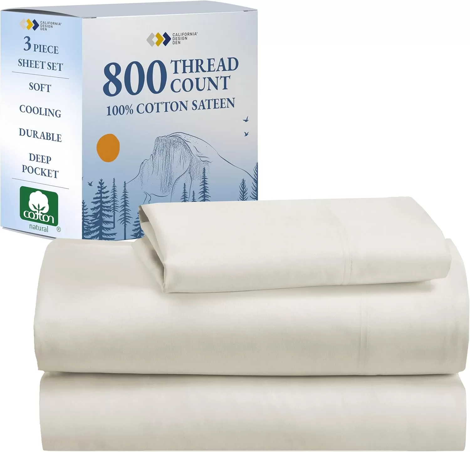 imageCalifornia Design Den Split King Sheets Sets for Adjustable Bed  Buttery Soft 800 Thread Count 100 Cotton Set  Beats Fake Egyptian Claims Bedding Set with Durable Twin XL Fitted Sheets WhiteIvory
