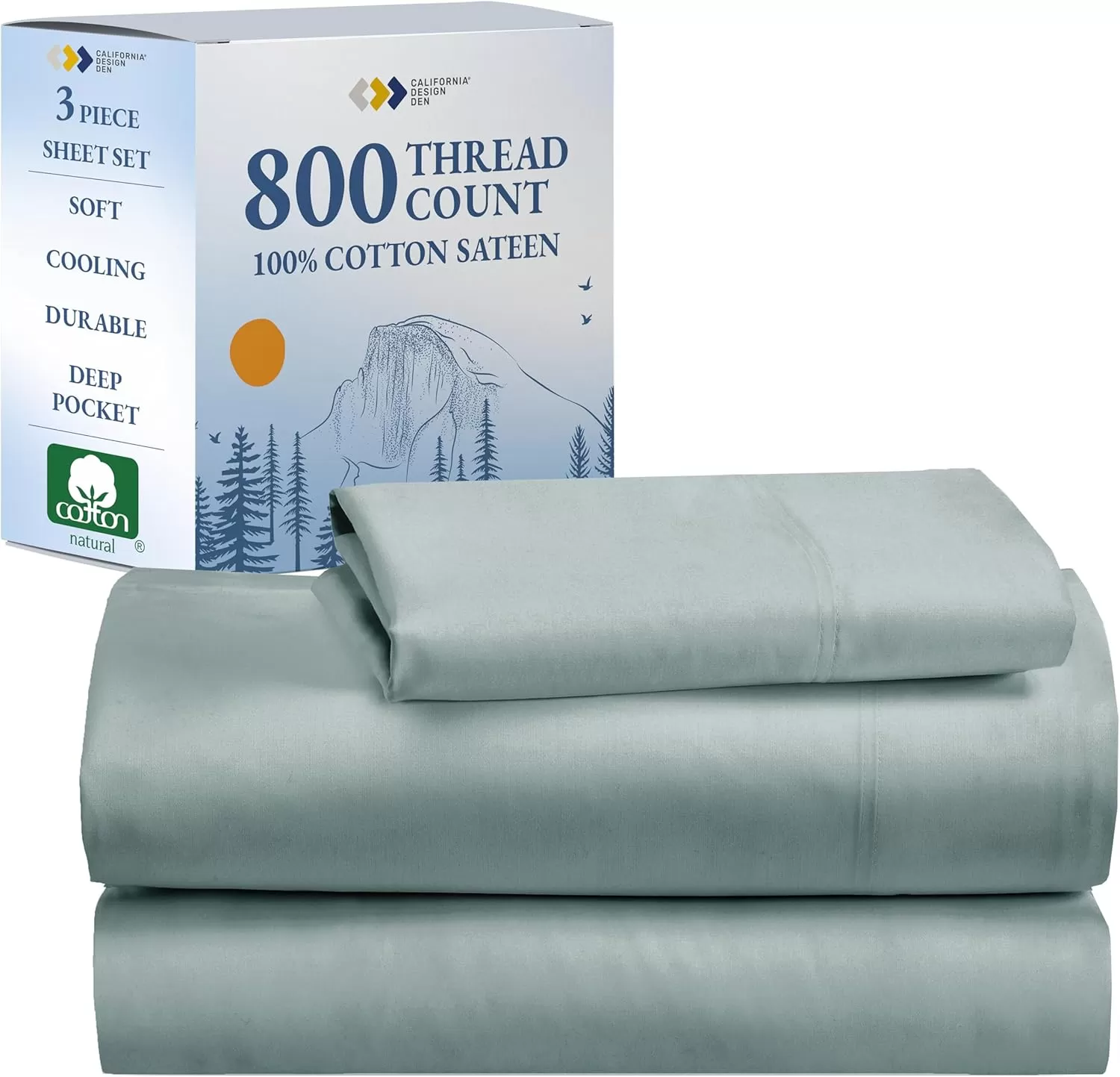 imageCalifornia Design Den Split King Sheets Sets for Adjustable Bed  Buttery Soft 800 Thread Count 100 Cotton Set  Beats Fake Egyptian Claims Bedding Set with Durable Twin XL Fitted Sheets WhiteSoft Teal