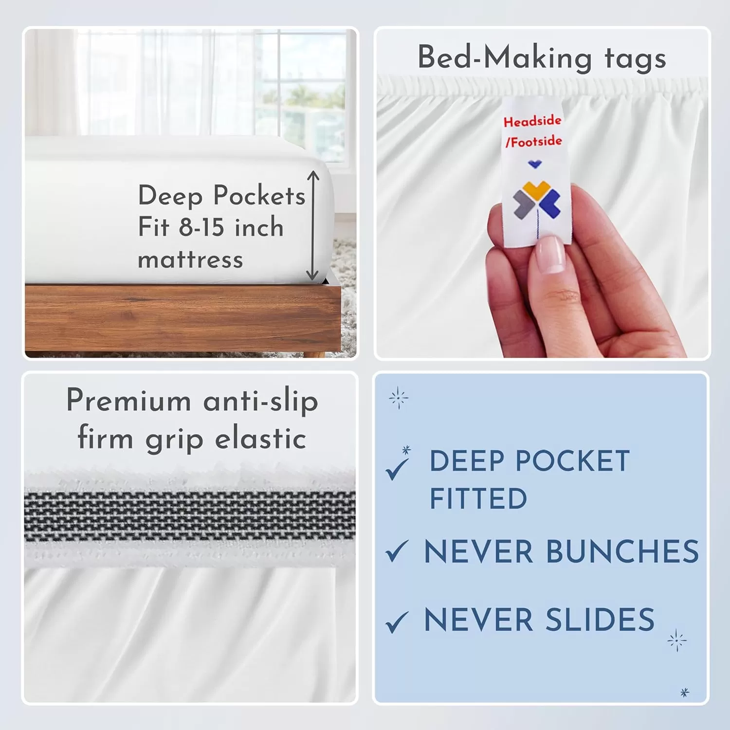 imageCalifornia Design Den Split King Sheets Sets for Adjustable Bed  Buttery Soft 800 Thread Count 100 Cotton Set  Beats Fake Egyptian Claims Bedding Set with Durable Twin XL Fitted Sheets WhiteBright White