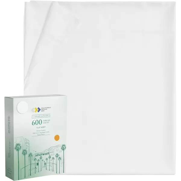 image100 Pure Cotton Flat Sheet  600 Thread Count Soft and Crisp Breathable Hotel Luxury Top Sheet Only Cooling Sheets Ultra Premium Sateen Weave Twin Bed Sheets 1 Piece Flat Sheet Bright White01  Bright White