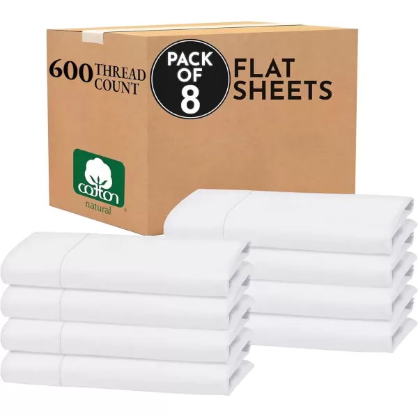 image100 Pure Cotton Flat Sheet  600 Thread Count Soft and Crisp Breathable Hotel Luxury Top Sheet Only Cooling Sheets Ultra Premium Sateen Weave Twin Bed Sheets 1 Piece Flat Sheet Bright White01  Bright White