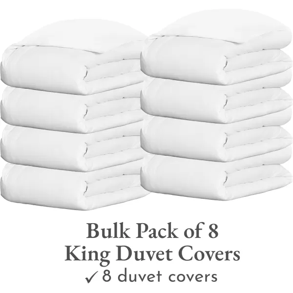 imageCalifornia Design Den Bulk Pack of 8 King Size Duvet Covers Only  400 Thread Count 100 Cotton Sateen Case Includes 8 Duvet Covers White01 White