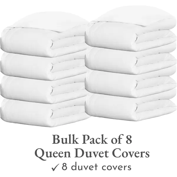 imageCalifornia Design Den Bulk Pack of 8 King Size Duvet Covers Only  400 Thread Count 100 Cotton Sateen Case Includes 8 Duvet Covers White01 White