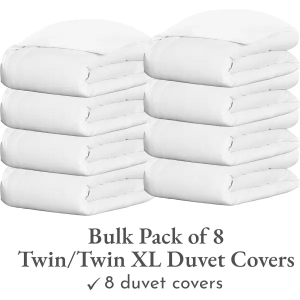 imageCalifornia Design Den Bulk Pack of 8 King Size Duvet Covers Only  400 Thread Count 100 Cotton Sateen Case Includes 8 Duvet Covers White01 White