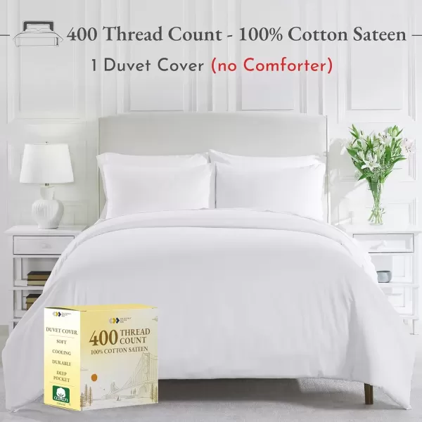 imageCalifornia Design Den Bulk Pack of 8 King Size Duvet Covers Only  400 Thread Count 100 Cotton Sateen Case Includes 8 Duvet Covers White01 White