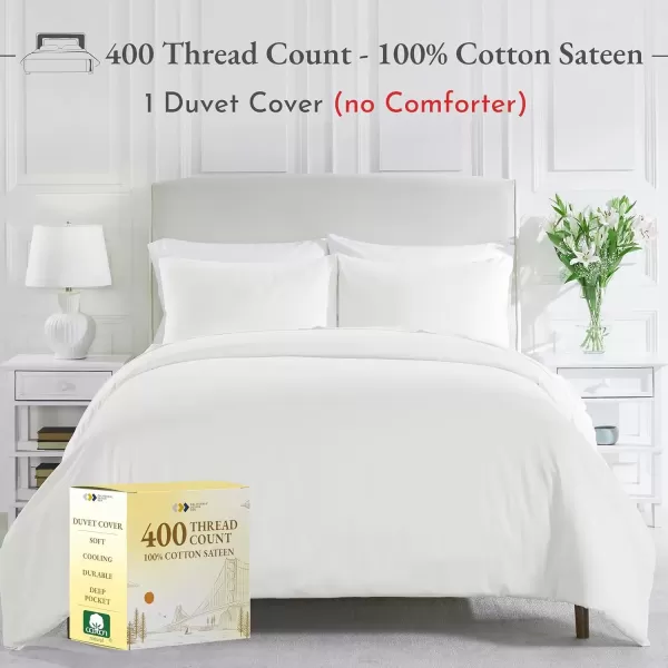 imageCalifornia Design Den Bulk Pack of 8 King Size Duvet Covers Only  400 Thread Count 100 Cotton Sateen Case Includes 8 Duvet Covers White02 Ivory