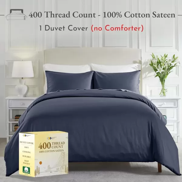 imageCalifornia Design Den Bulk Pack of 8 King Size Duvet Covers Only  400 Thread Count 100 Cotton Sateen Case Includes 8 Duvet Covers White04 Indigo Dusty Blue