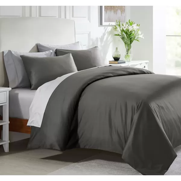 imageCalifornia Design Den Bulk Pack of 8 King Size Duvet Covers Only  400 Thread Count 100 Cotton Sateen Case Includes 8 Duvet Covers White05 Grey