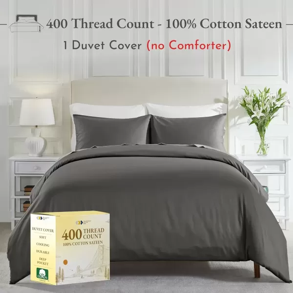 imageCalifornia Design Den Bulk Pack of 8 King Size Duvet Covers Only  400 Thread Count 100 Cotton Sateen Case Includes 8 Duvet Covers White05 Grey