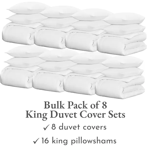 imageCalifornia Design Den Bulk Pack of 8 Queen Duvet Cover Sets  400 Thread Count 100 Cotton Sateen Case Includes 8 Duvet Covers and 16 Pillow Shams White01 White