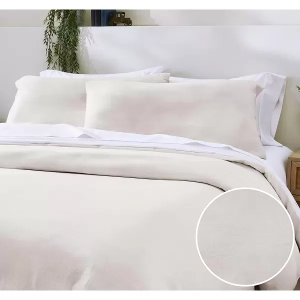 imageCalifornia Design Den Bulk Pack of 8 Queen Duvet Cover Sets  400 Thread Count 100 Cotton Sateen Case Includes 8 Duvet Covers and 16 Pillow Shams White17 Linen  Natural